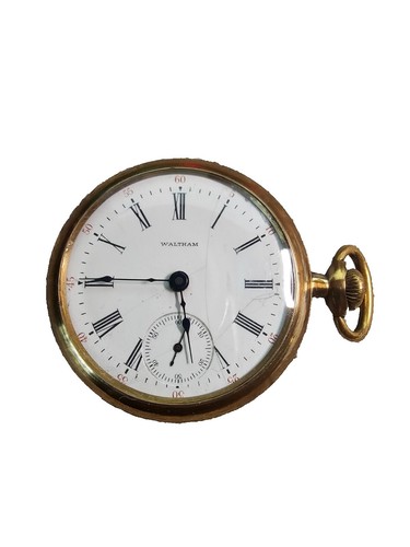 1886 American Waltham Broadway Pocket Watch 18s Key Wind Coin