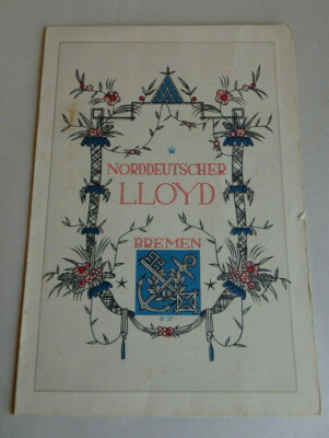 Norddeutscher Lloyd Speisekarte ''Seydlitz'' 1929 (73864)