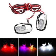 2pcs Car Wiper Washer Eyes Spout Windshield Water Jet Spray Nozzle Led Light