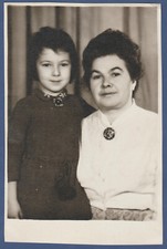 Family portrait, beautiful woman with a girl. Soviet Vintage Photo USSR