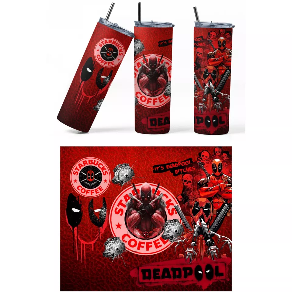 Vaso Deadpool - Vaso delgado de 20 oz - Diseño de sublimación Marvel Foto 2 de 3