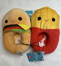 Squishmallow  s Carl Cheeseburger  Floyd French Fries Slippers - Size 9-10 - New