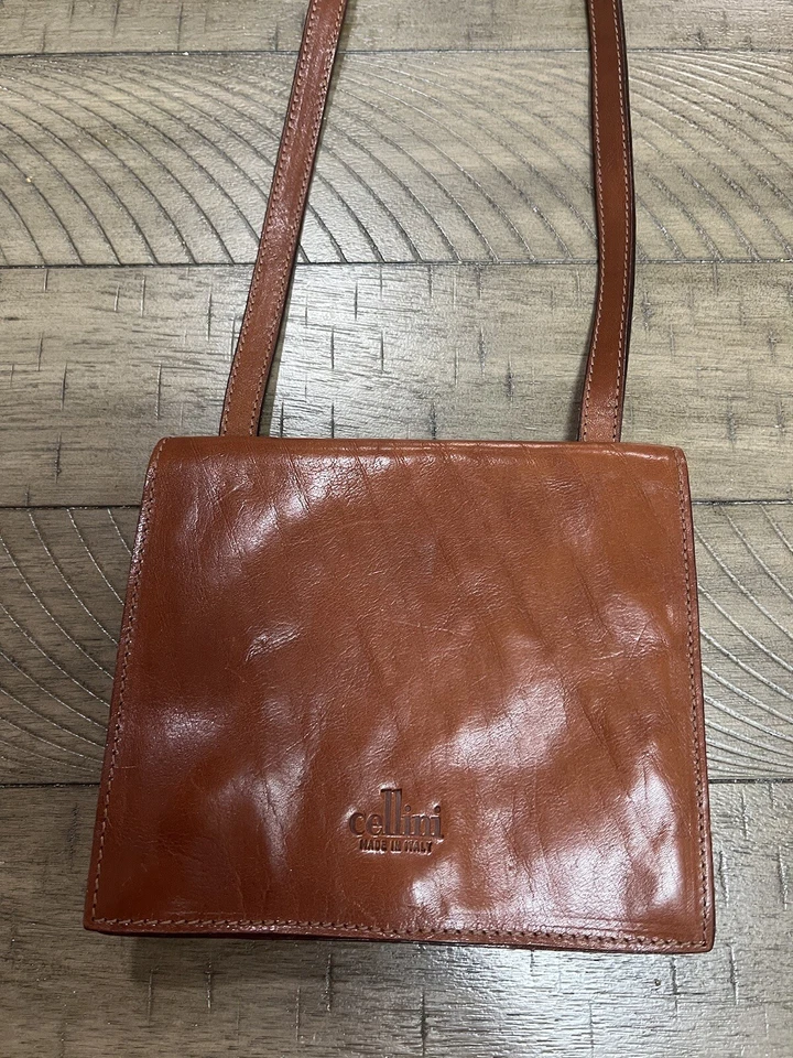 Bolso de cuero genuino marrón hecho en italia cellini muy lindo bolso diario de verano Foto 2 de 4