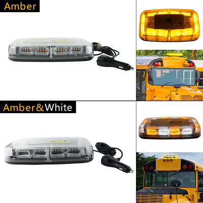 LED Auto Frontblitzer Orange+Weiß Blitzlicht Warnleuchte Strobe Licht 12-24V 48W