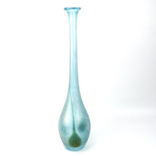 Theresienthal Glas Vase signiert Krone irisierend Jugendstil-Stil BIG 39,5cm