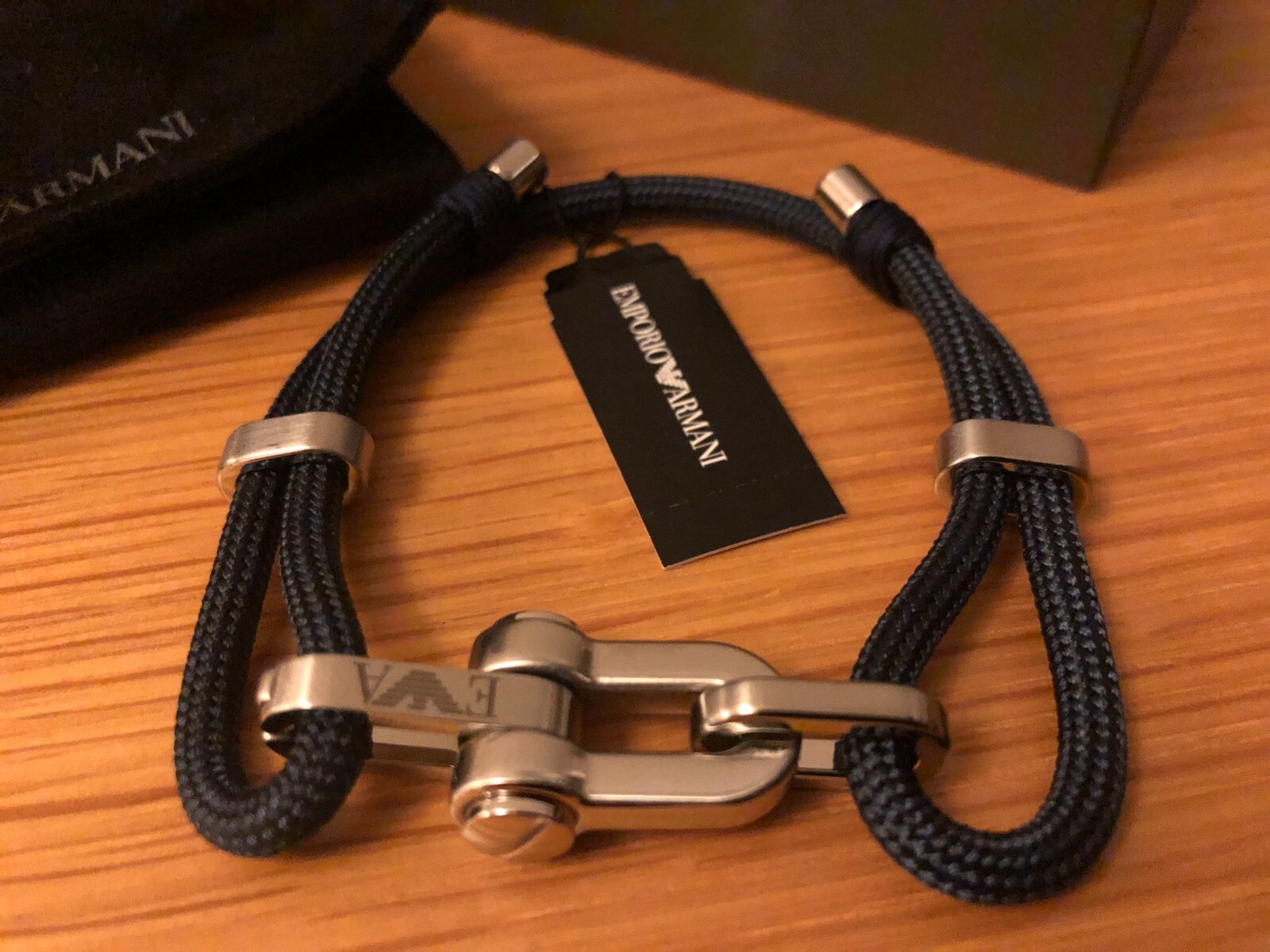 Emporio Armani Navy & Silver Stainless Steel Bracelet EGS2866040 eBay