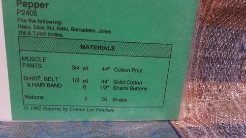Puppenmuster UNGESCHNITTEN - Connie Lee Finchum - PFEFFER passt 23' - 24" Puppe schön! - Bild 3 von 4