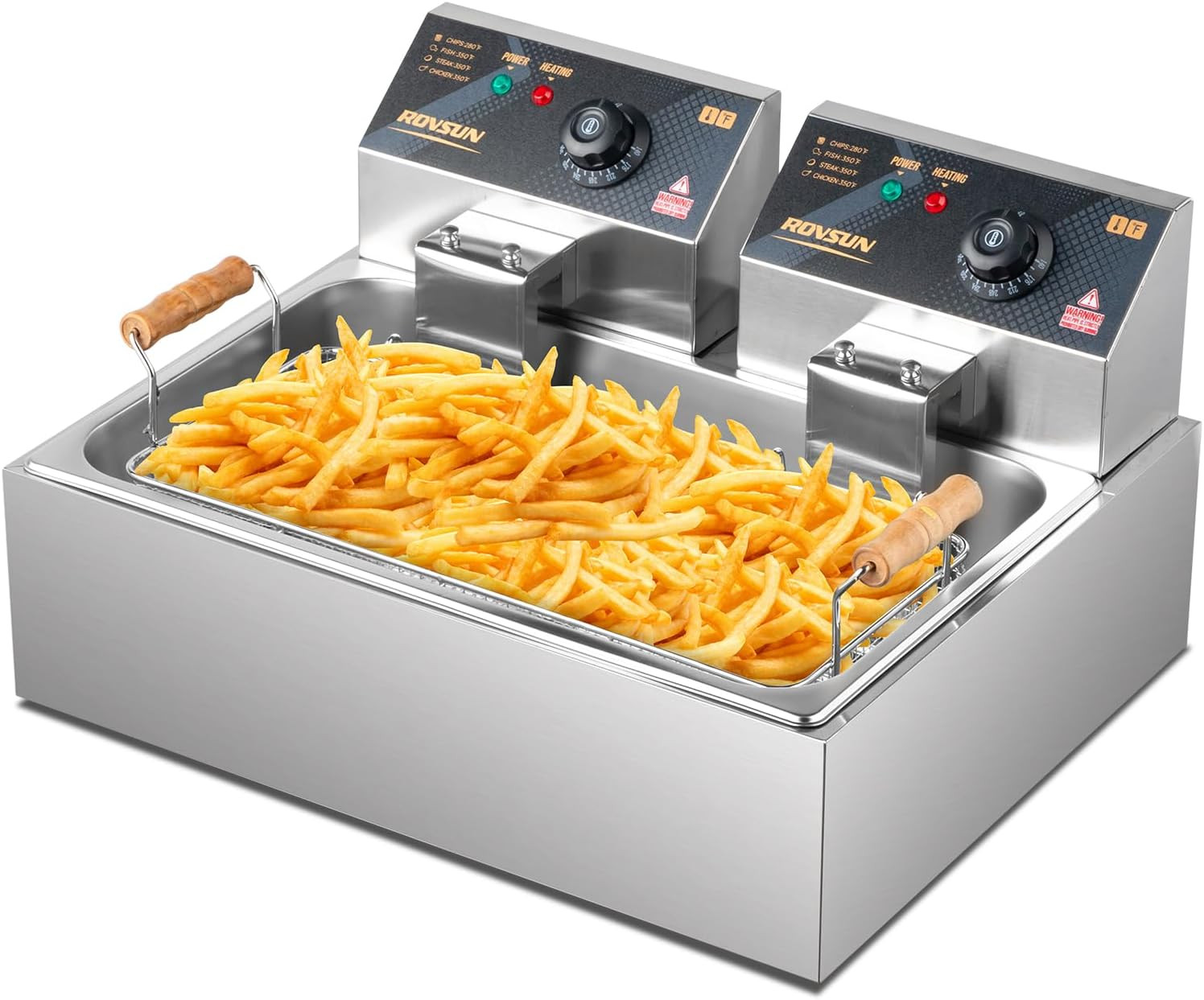 23.8Qt Electric Deep Fryer Turkey Fryer W/Basket & Lid, Adjustable Temperature C