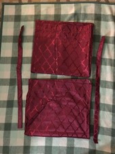 Burgandy lined Drapes/Curtains with 2 Tie Backs-40 X 73.5