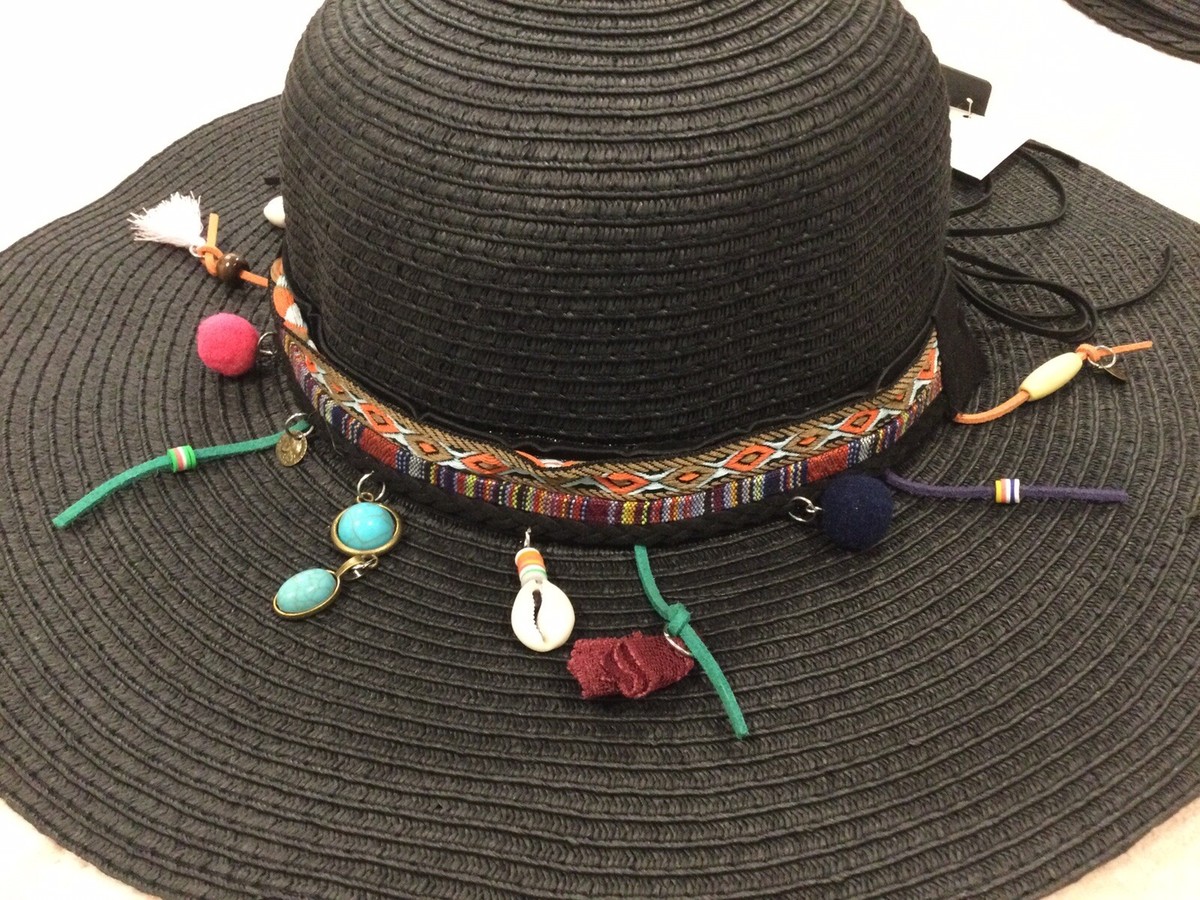 Nicole Marciano 100% Straw Hat, Black, OS/ Adjustable  display picture 1