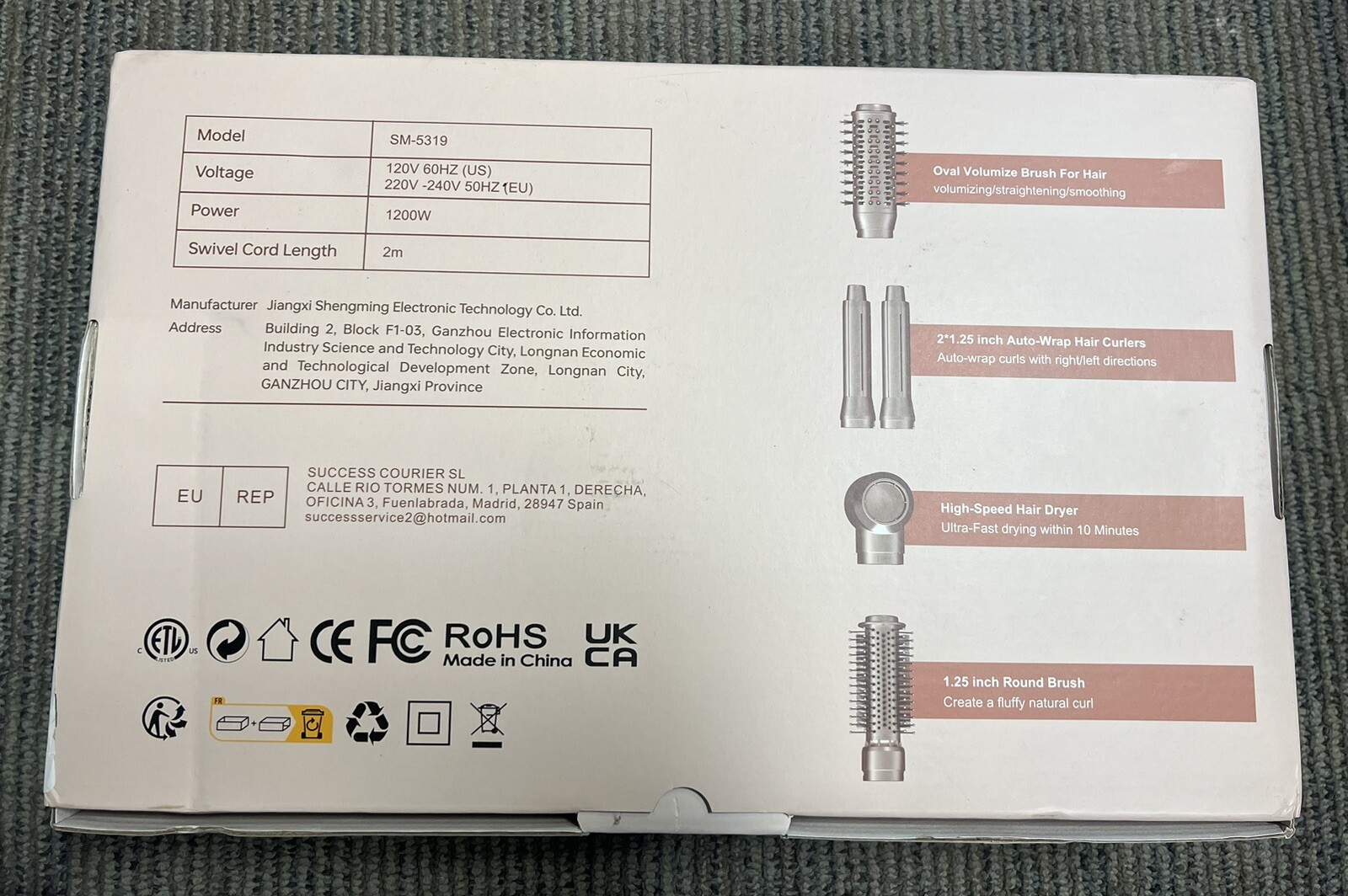 Mescomb 5-in-1 Hair Dryer Brush Set with High-Speed Brushless Motor, Diffuser