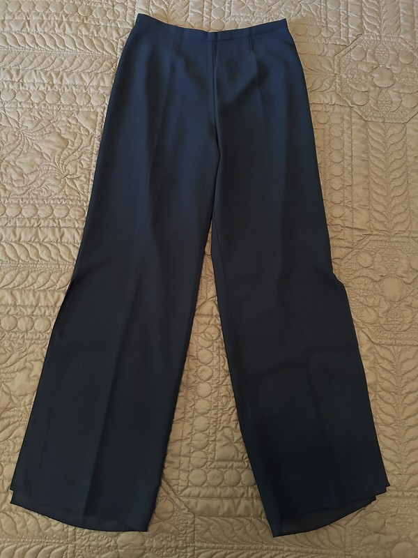 COLDWATER CREEK Pants Women's Size 8 Black Straight Slit Leg Dress Slacks