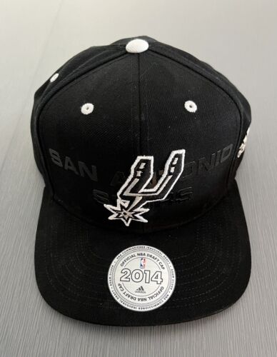 SAN ANTONIO SPURS OFFICIAL 2014 NBA DRAFT CAP ADIDAS WITH STICKERS - Picture 1 of 8
