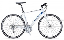 NEW GIANT RAPID 2 BICYCLE FRAME SIZE LARGE 55CM. FLAT BARS. 27 SPEED. WHITE/BLUE