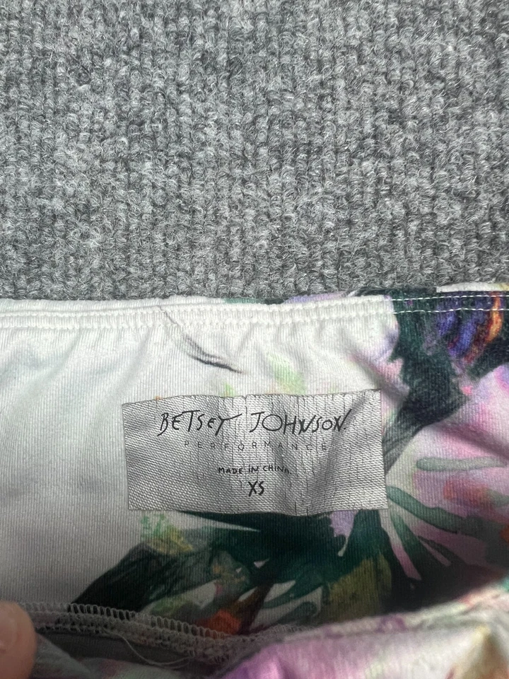 Betsy Johnson Performance Leggings Para Mujer XS Blanco Floral Corto Tobillo Foto 2 de 4