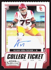 2021 Contenders Draft Picks Alijah Vera-Tucker College Ticket Stub Auto /75