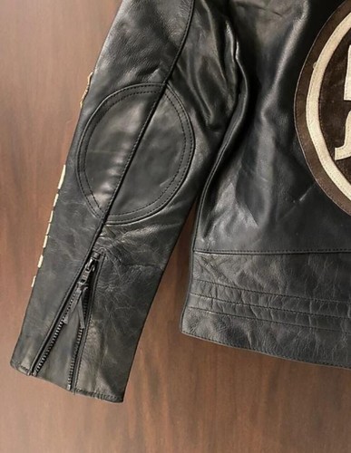 Handmade Vintage Lucky Strike Racing Leather Jacket, Retro Racer Biker Jacket - Picture 5 of 6