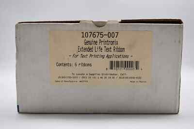 Genuine Printronix 107675-007 107675007 6-Pack Extended Life Text Ribbon SEALED