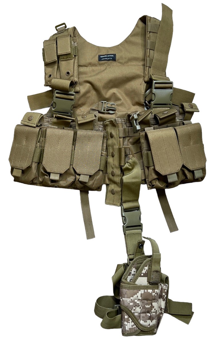 DIAMOND TACTICAL vest with Leg Holster Army Green | eBay
