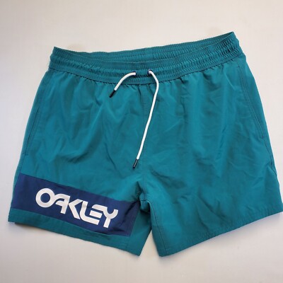 Oakley Swim Trunks Mens XL Size Blue Hydrolix Drawstring Board