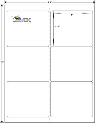 4,200 LABELS /  6 LABELS PER SHEET / INKLET OR LASER LABELS