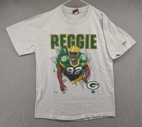 Reggie White Green Bay Packers Break Through Single Stitch Size Large NFL READ