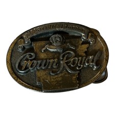 Vtg Crown Royal Belt Buckle Vintage Bourbon Whiskey I980s