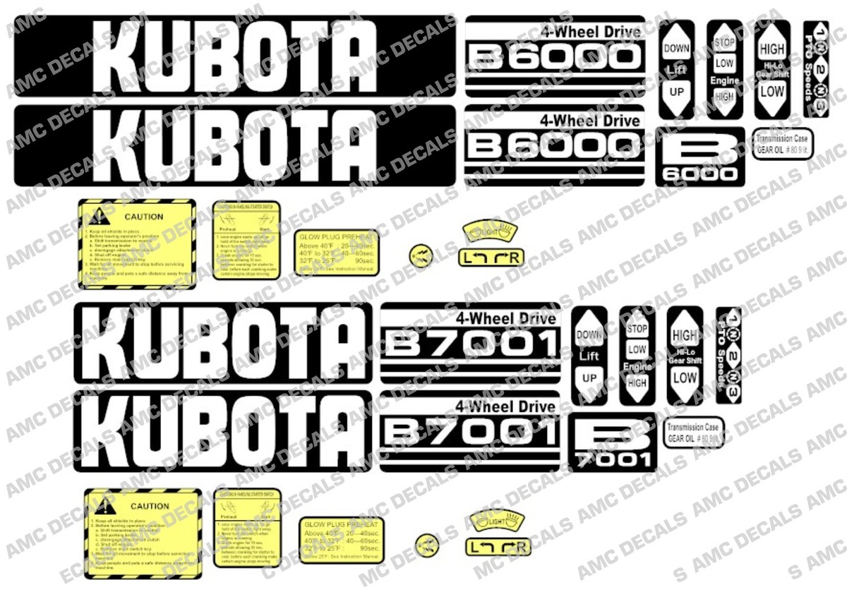 Kubota B6000 B6001 B6100 B7000 B7001 B7100 Kompakt Traktor