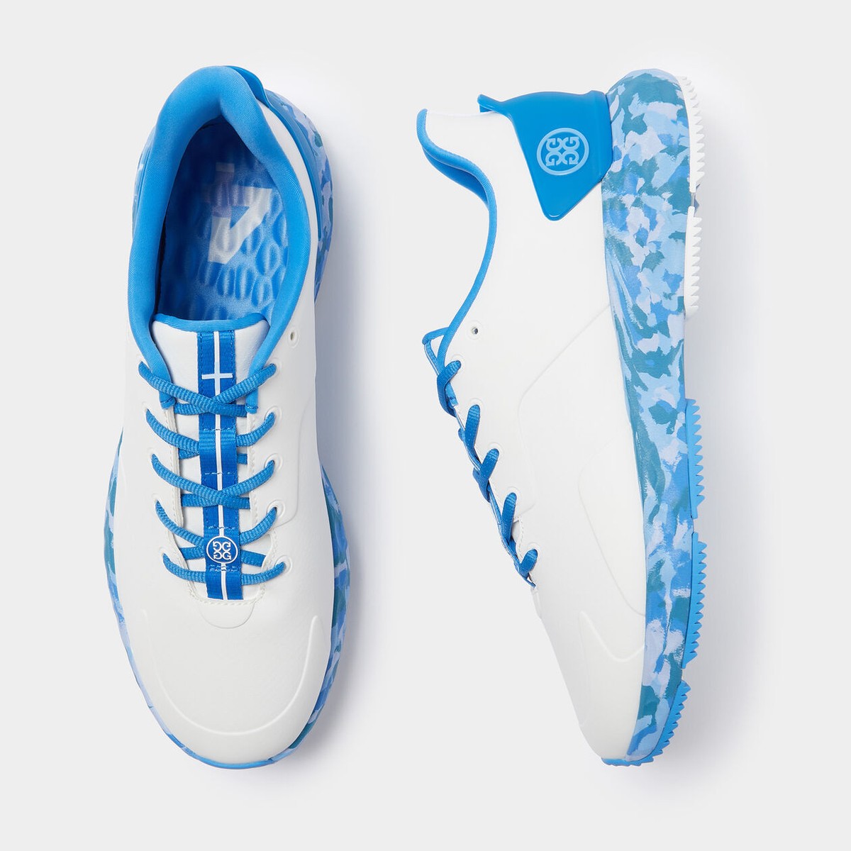 New Mens G/FORE MG4+ CAMO GOLF SHOE G4MA23EF30-CIELO WHITE / BLUE