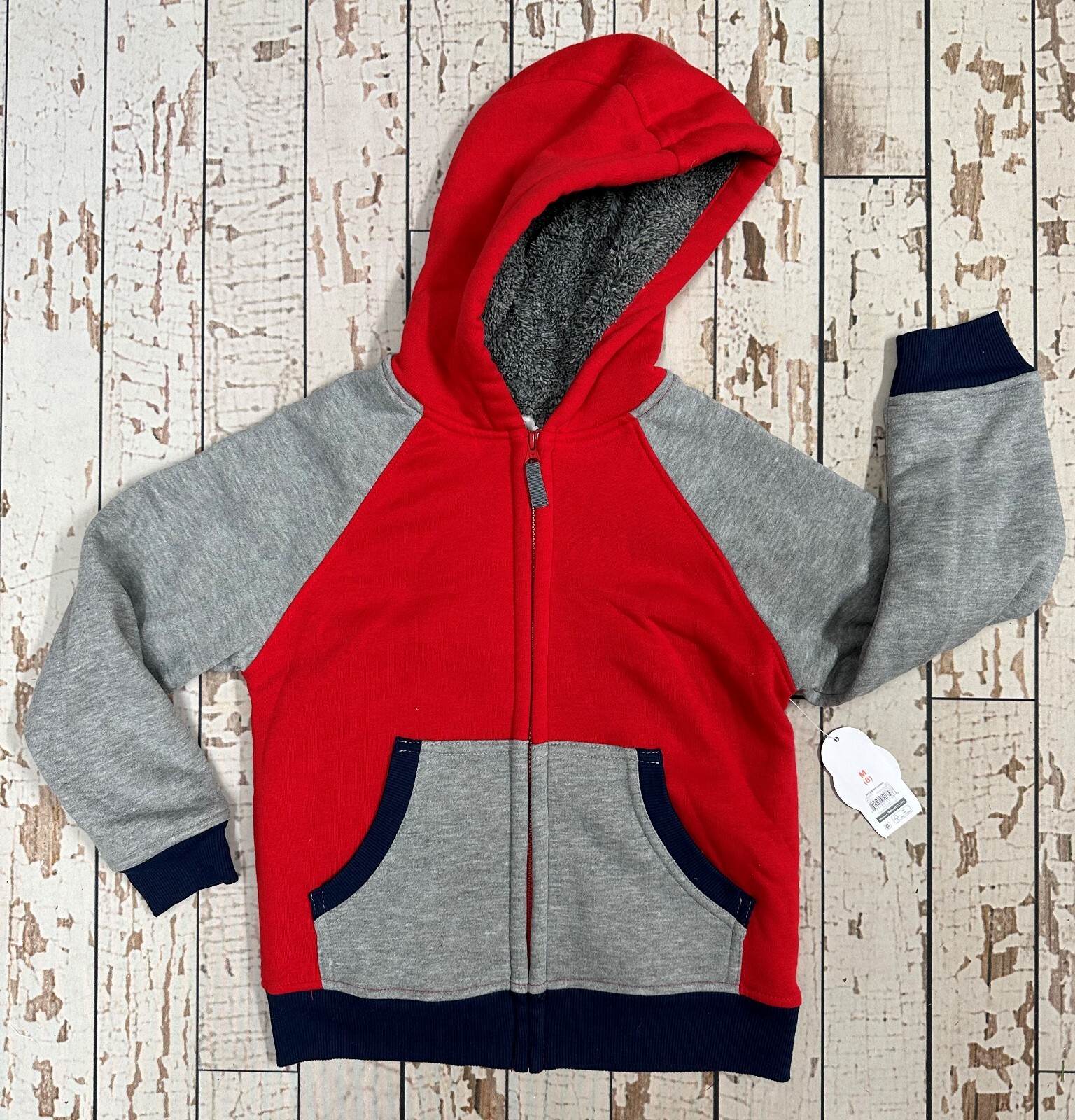 WONDER NATION Boys MED (8) Sherpa Lined Hoodie Sweatshirt Zip Up Jacket |  eBay