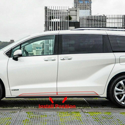 4PC Car ABS Chrome Side Body Molding Trim Cover For Toyot@a Sienna 21-2022 2023 - Picture 3 of 5