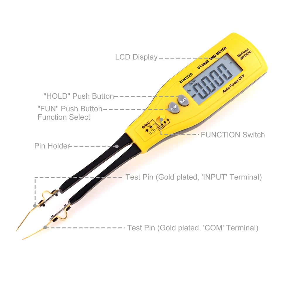 SMD Tester Meter Multimeter Component Widerstandsmesser Kapazitätsmesse Auto Ran - Bild 3 von 4