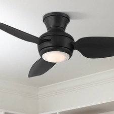 36" Casa Vieja Whirl Matte Black LED Hugger Ceiling Fan with Remote