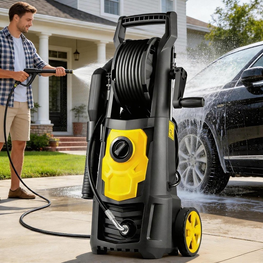 Electric Pressure Washer 2000 PSI 1.76 GPM Portable Foam Cannon for Cars & Patio