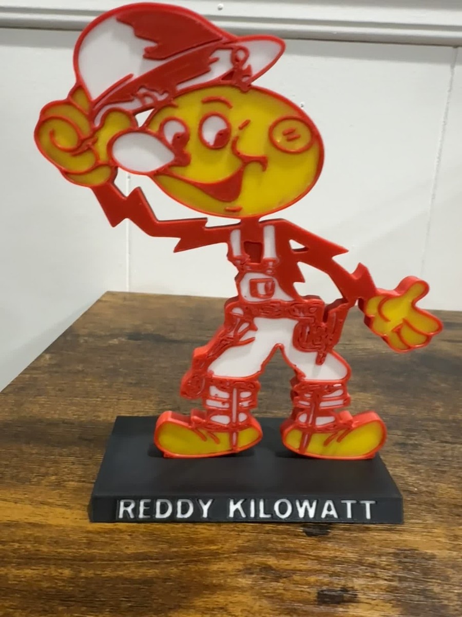 Reddy Kilowatt Electrician Lineman Sign 6” Retro Mascot Figure