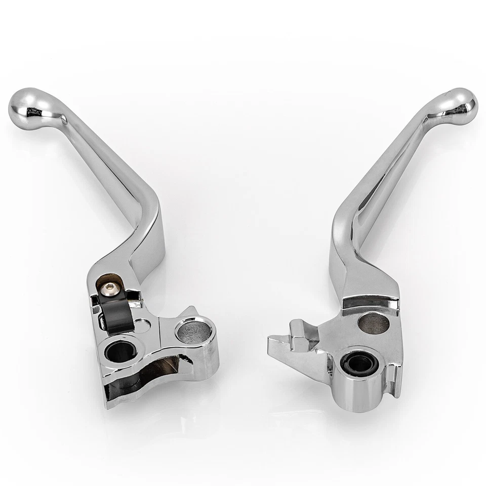 Chrome Hand Levers Clutch Brake Lever For Harley Sportster Heritage Softail Dyna Foto 3 de 4
