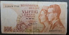 1966 Belgium 50 Francs P139(3), 295877743.