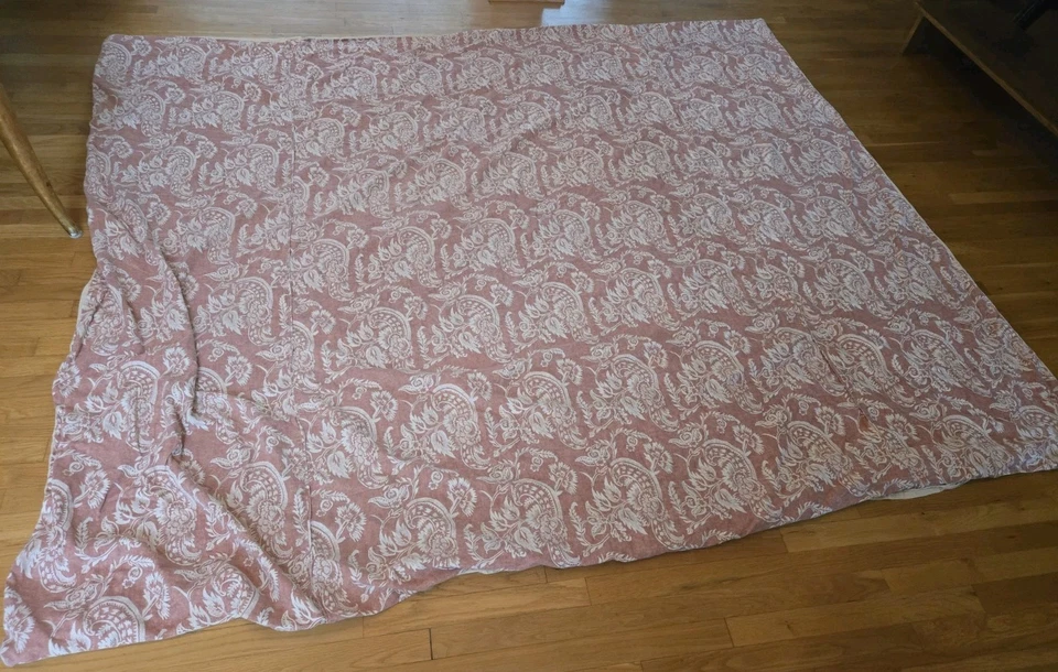 Edredón Pottery Barn Alessandra Medallion Terracotta King mezcla de lino Foto 2 de 4