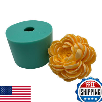 3D Peony Flower Silicone Mold for Candle Resin Epoxy & Cake Decor - DIY Craft