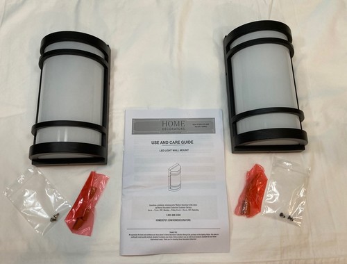 Home Decorators Wall LED Sconce Outdoor Hardwired Rubbed Bronze Lights Qty 2!