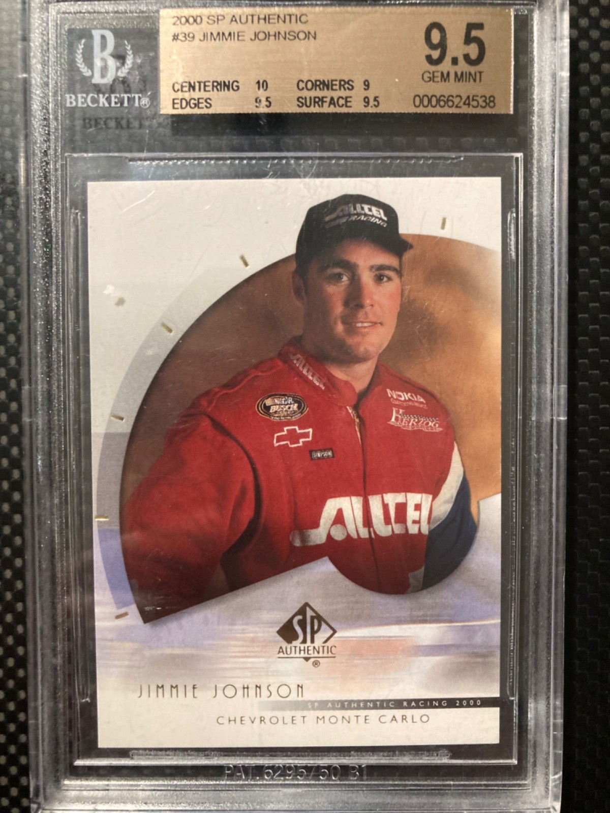2000 SP Authentic - Jimmie Johnson #39 (RC) Beckett 9.5 Graded - NASCAR Champion