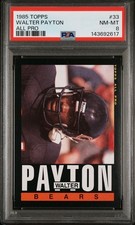 1985 Topps #33 - WALTER PAYTON - PSA 8 - NEAR MINT !!