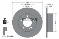 2X Textar Bremsscheibe 92228800 FüR Nissan Opel Renault