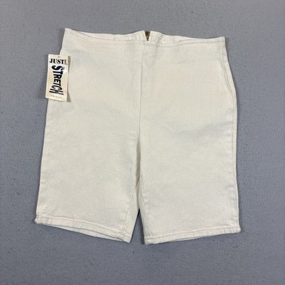 Just Stretch Shorts Women Size 17/18 Pull-On Zip Back Bermuda Short NWT Made USA