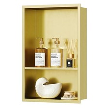 Neodrain Double Layer Shower 12" X 18 X 4 304 Stainless Steel Golden Wall Niche