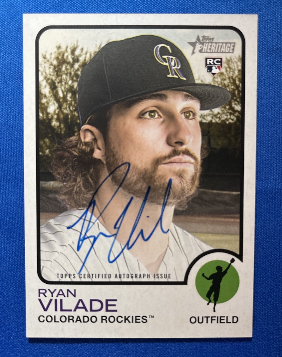 2022 Topps Heritage Ryan Vilade Real One Autograph Auto RC Rookie Rockies