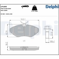 Delphi LP1695 Bremsbelagsatz, Scheibenbremse Passend FüR Nissan Opel Renault