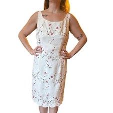Donna Ricco vintage 90s dress with floral embroidery