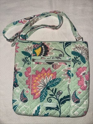 Vera Bradley Iconic Hipster Women's Crossbody Bag, Mint Flowers
