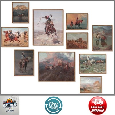 Western Cowboy Wall Decor Rustic Southwestern Art Prints Vintage Cowboy Horse 